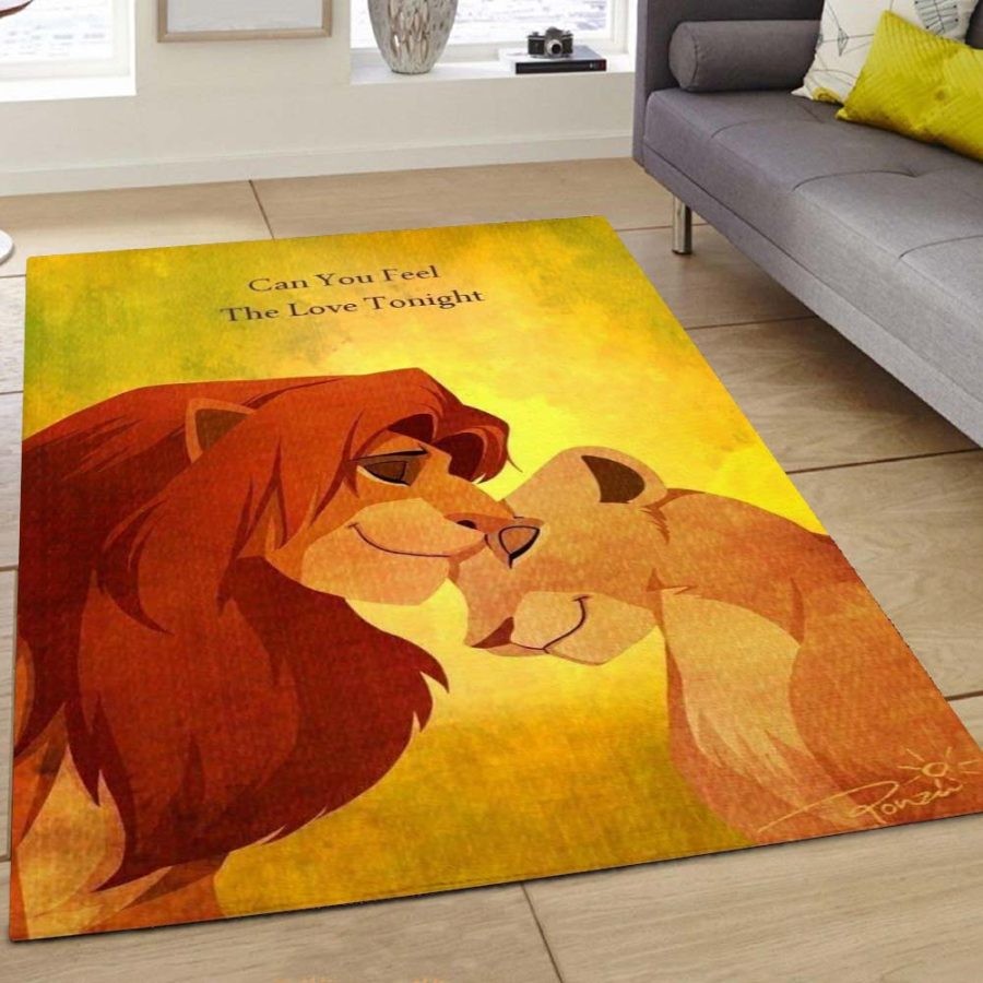 Lion King Can You Feel the Love Tonight Area Rug Carpet Cartoon Living Room