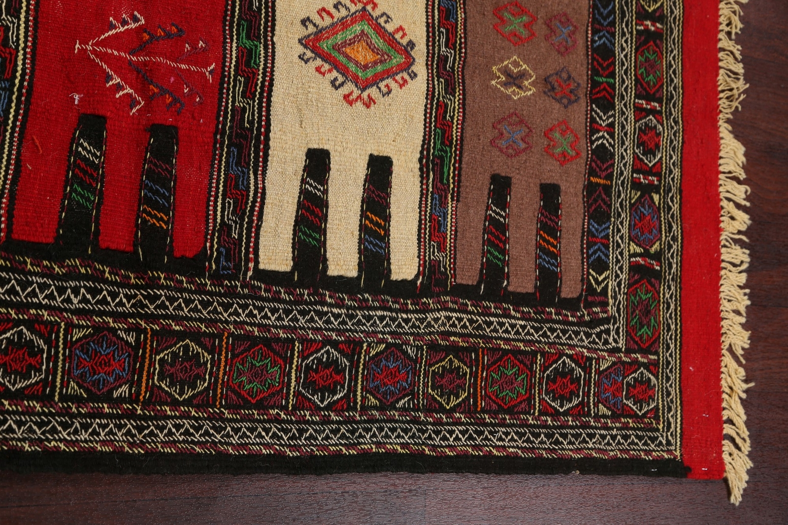 Tribal Geometric Sumak Kilim Hand-woven Area Rug Traditional Oriental Carpet 3×6