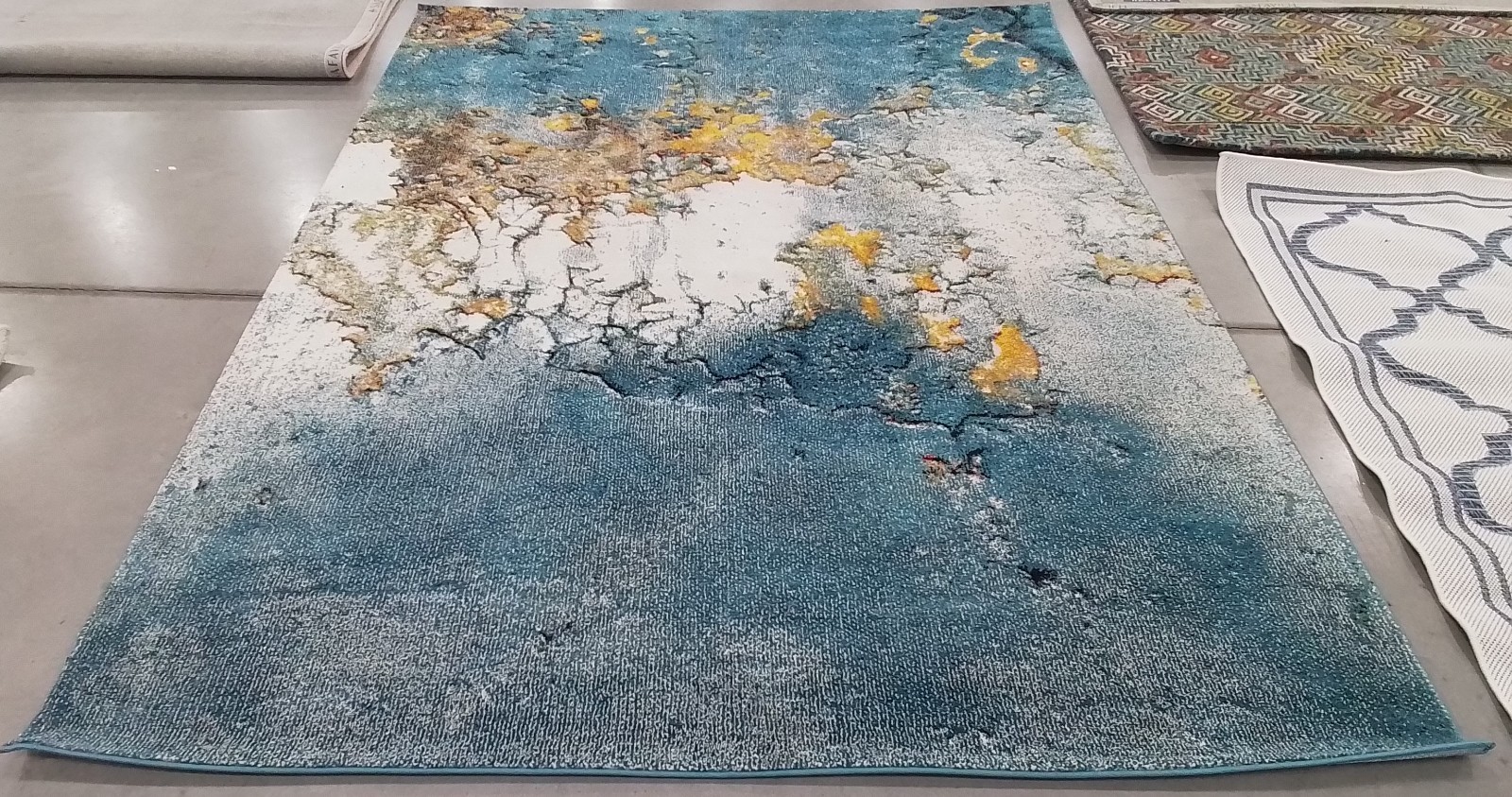 BLUE / GOLD 6′-7″ x 9′-0″ Flaw in Rug, Reduced Price 1172785394 GLA125M-6