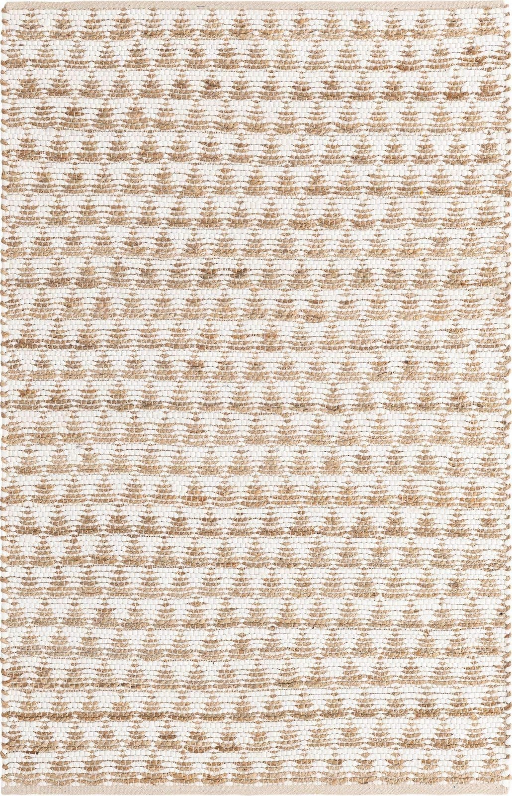 Unique Loom Chindi Jute Collection Area Rug 4 1 X 6 1 Rectangle White/ Natural