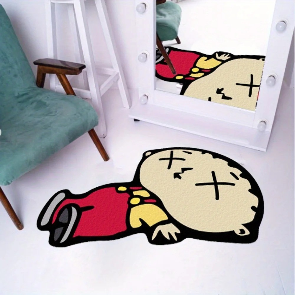 VIKAMA Funny Cartoon Character Rug Soft Carpet for Bedroom Living Room Decor