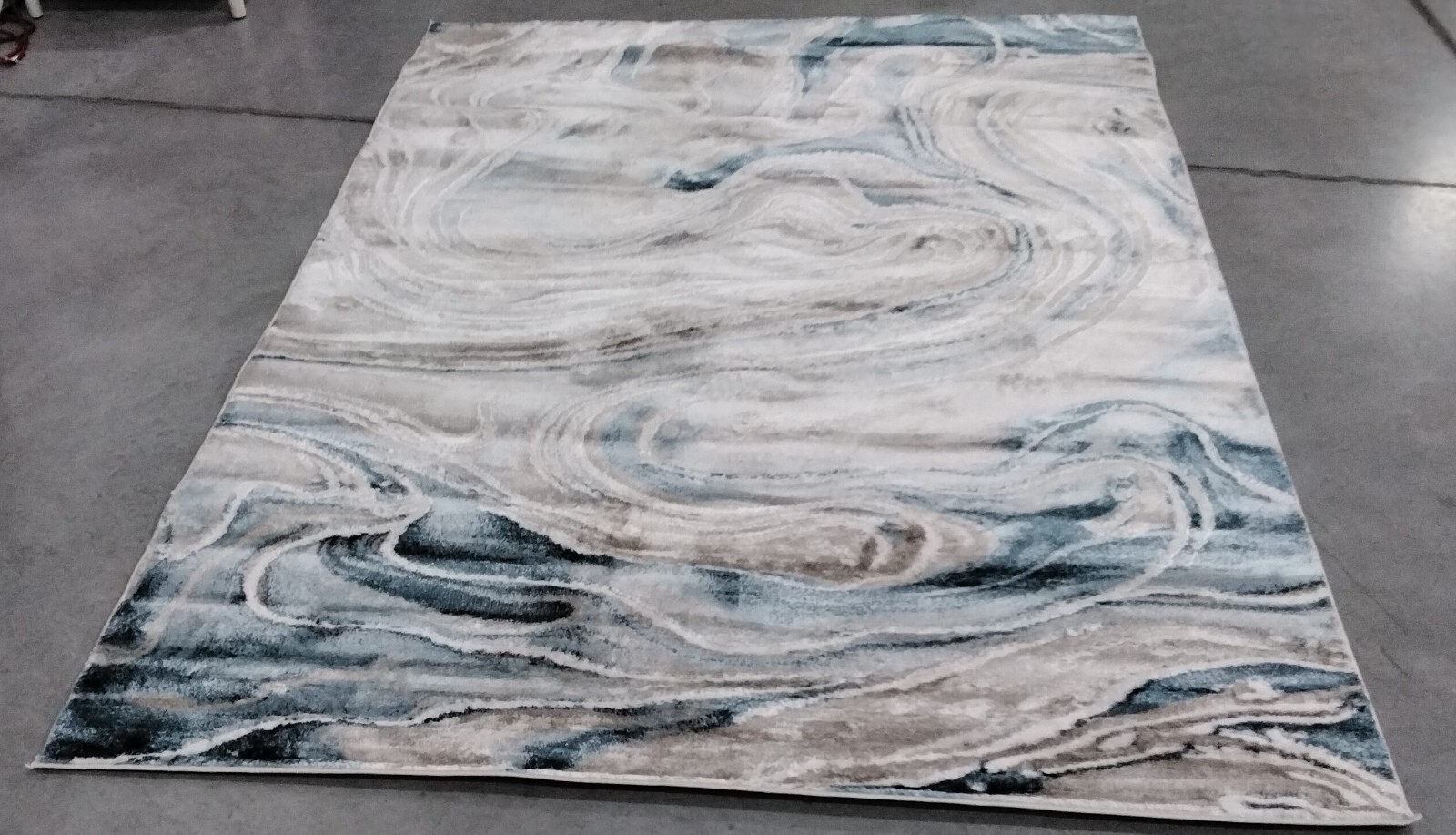 BEIGE / BLUE 5′-3″ X 7′-6″ Back Stain Rug, Reduced Price 1172746755 MDW553B-5