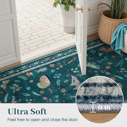 8×10 Area Rugs with Insect Print – Bug Rug Non-Shedding Stain Resistant Soft