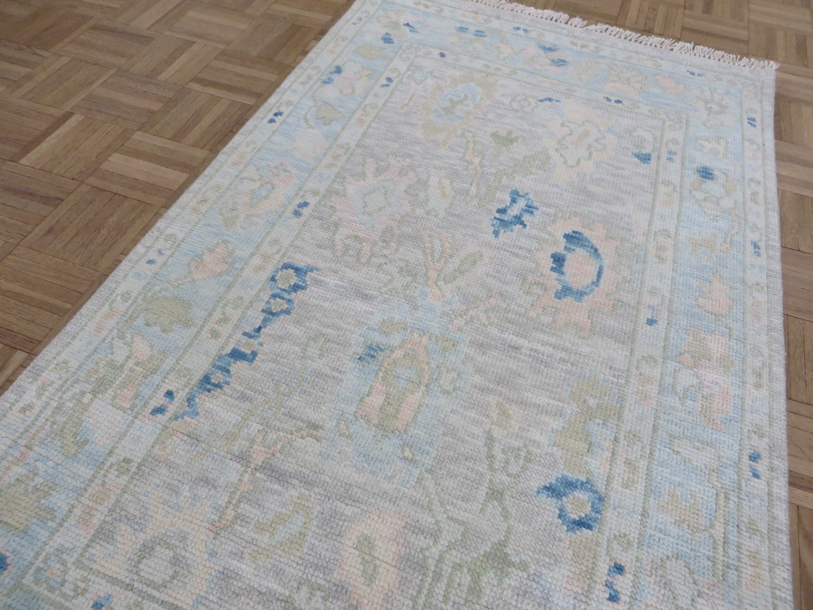 3’1 x 5’2 Hand Knotted Gray Modern Oushak Oriental Rug G16309