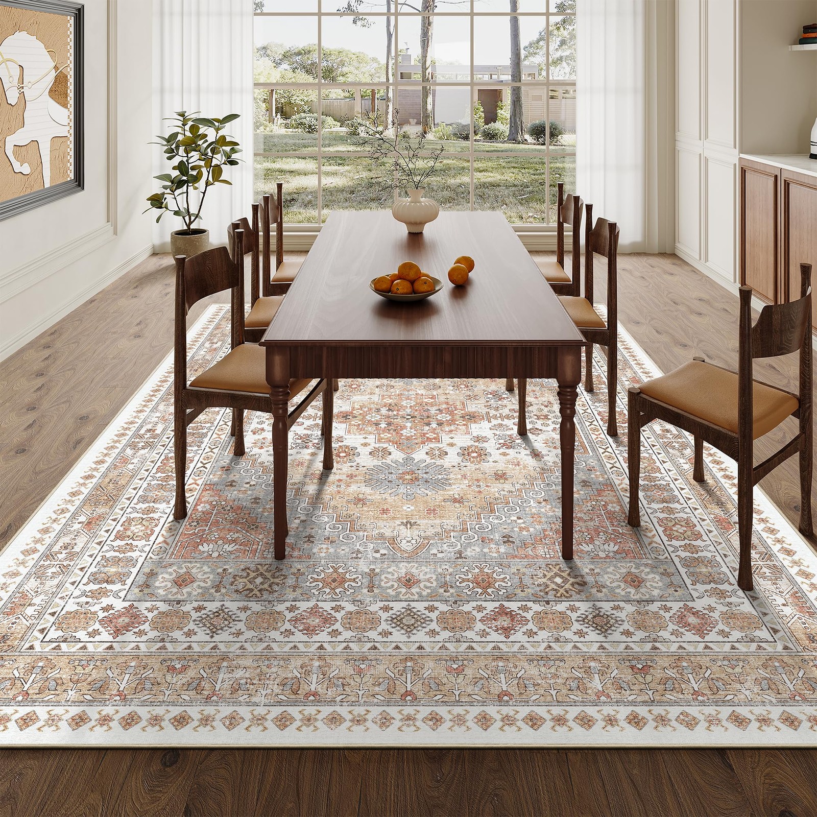 zesthome 5×7 Area Rugs – Ultra-Thin Washble 5′ x 7′ (Rectangular), Orange