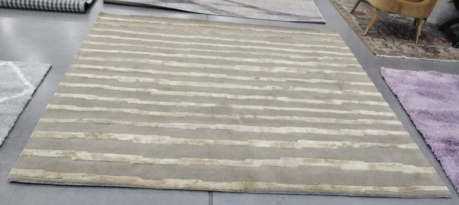 BEIGE / GOLD 8′ X 8′ Square Stained Rug, Reduced Price 1172731533 SOH519B-8SQ