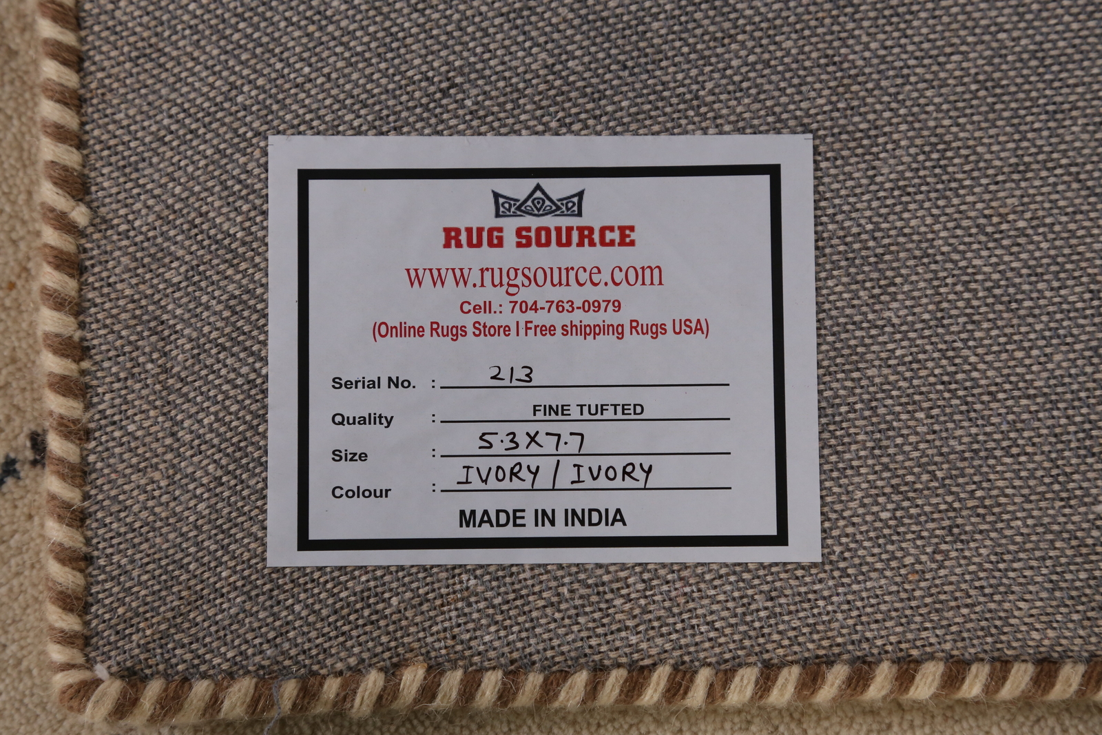 Luxurious Hand-tufted Rug Beige Modern Gabbeh Rug 5×8 ft
