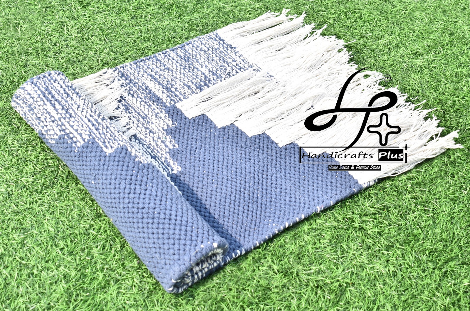 1.5X2 Ft. Blue & White Mat Modern Rug Decorative Carpet Bedroom Mat Gypsy Runner