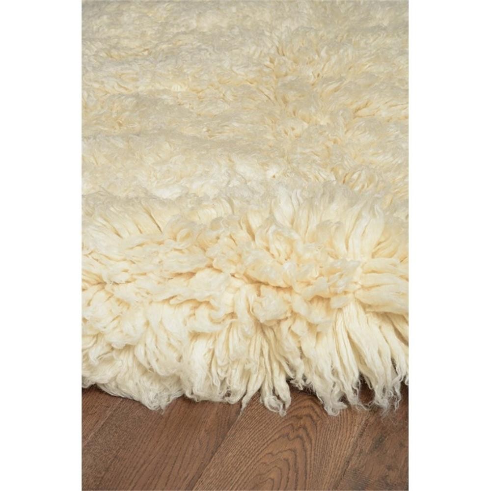 Linon Flokati 5A Shag Wool 36″ x 60″ Rug in Natural
