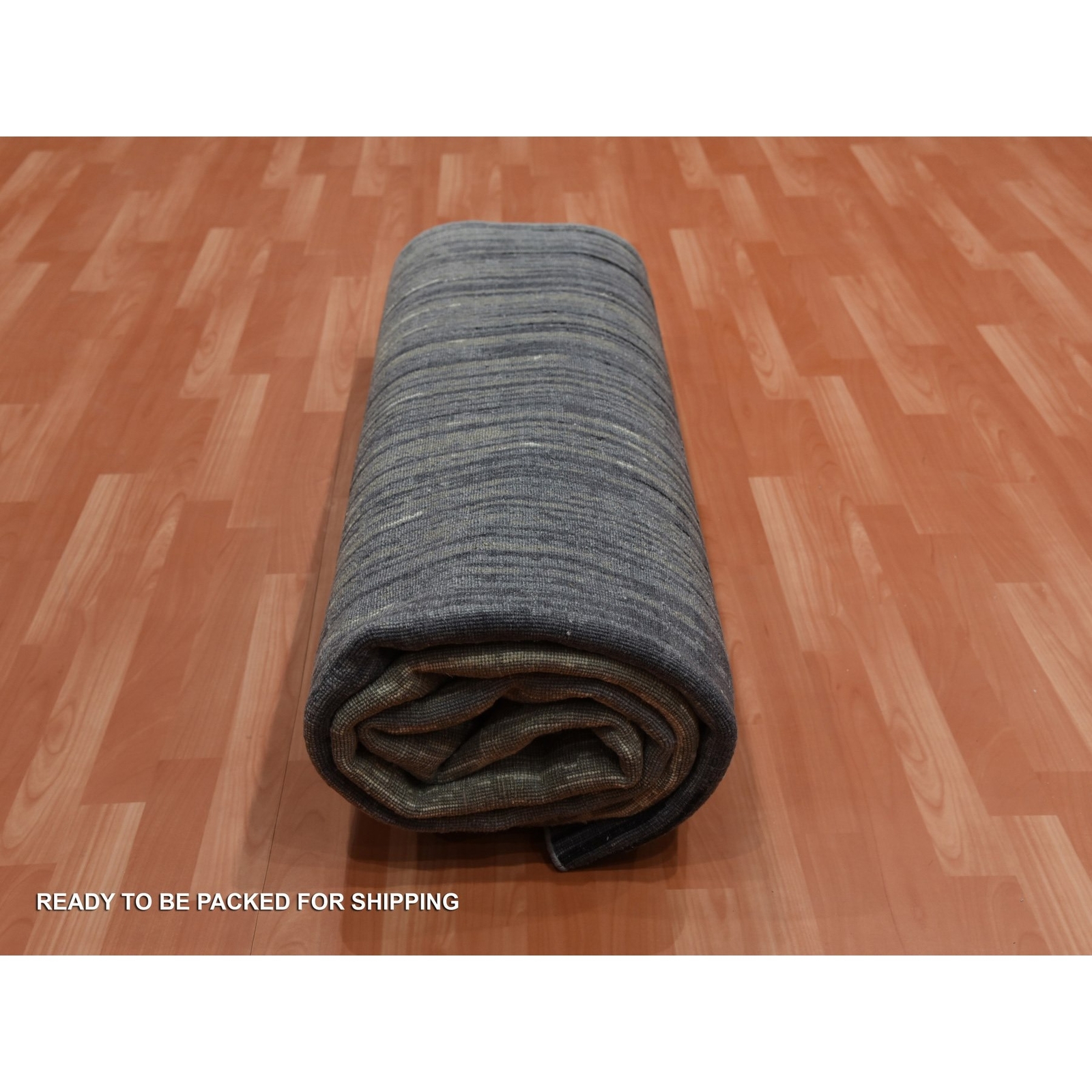 8′ x 10’3″ BlueGray Modern Ombre Design Hand Knotted Pure Wool Rug R75144