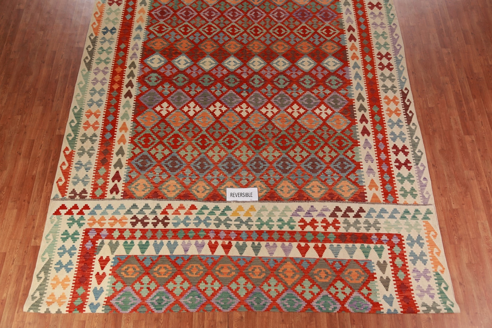 Traditional Reversible Kilim Rugs Handwoven Area Wool Large Carpet 10×16 ft