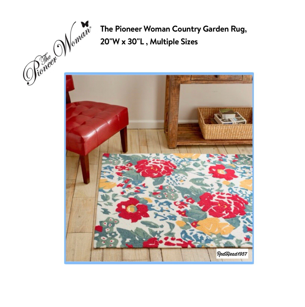 The Pioneer Woman Country Garden Rose Rug 5 x 7 Sealed In Plastic NWT!!!￼￼