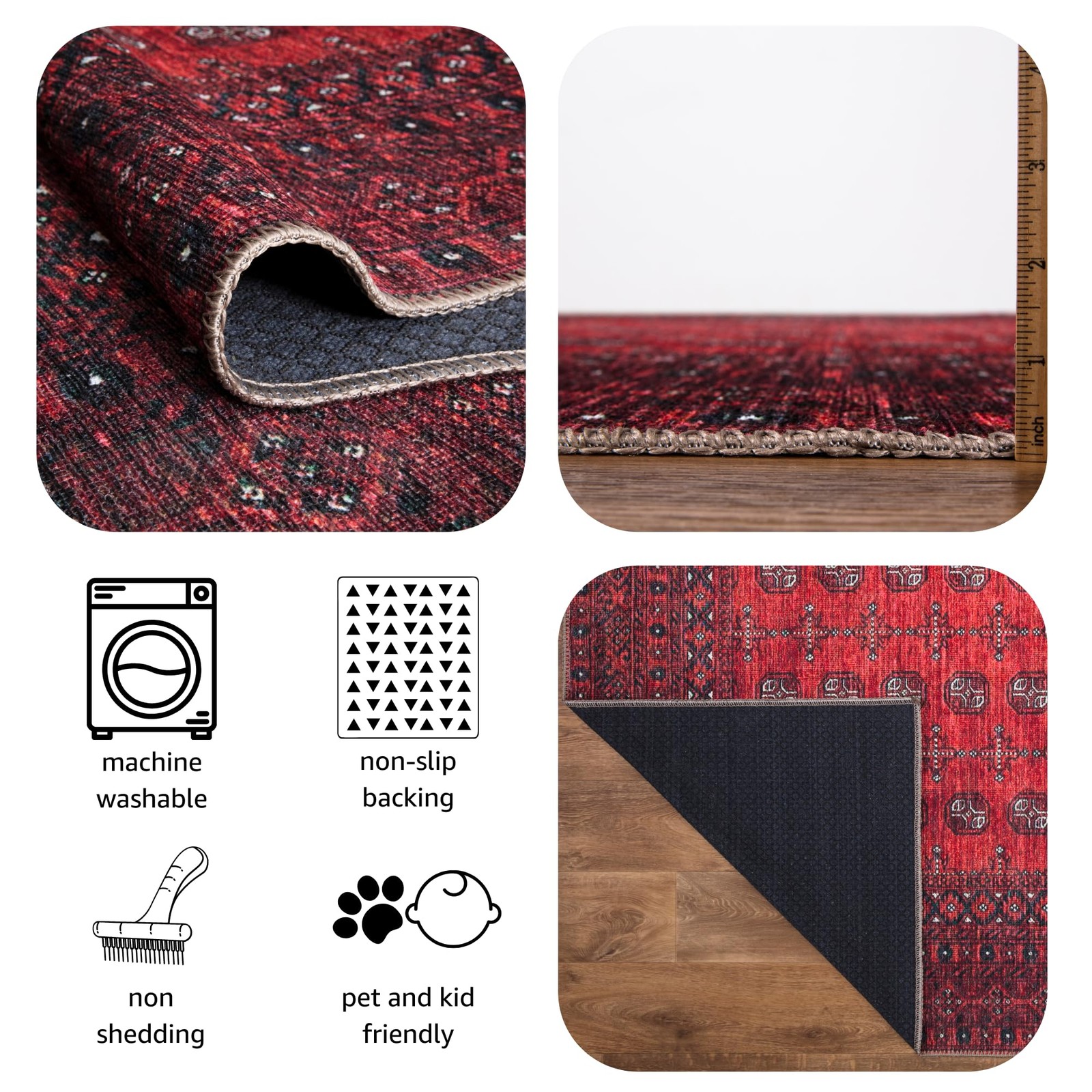 3×5 Rug – Machine Washable Entry Rug with Non-Slip Backing, Ideal for Enteryw…