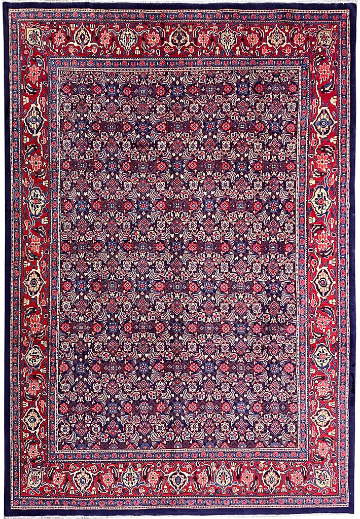 8.9 x 12.5 Perrsian Tabriiz Rug Handmade Wool Mahii Herrati Irran #F-6931