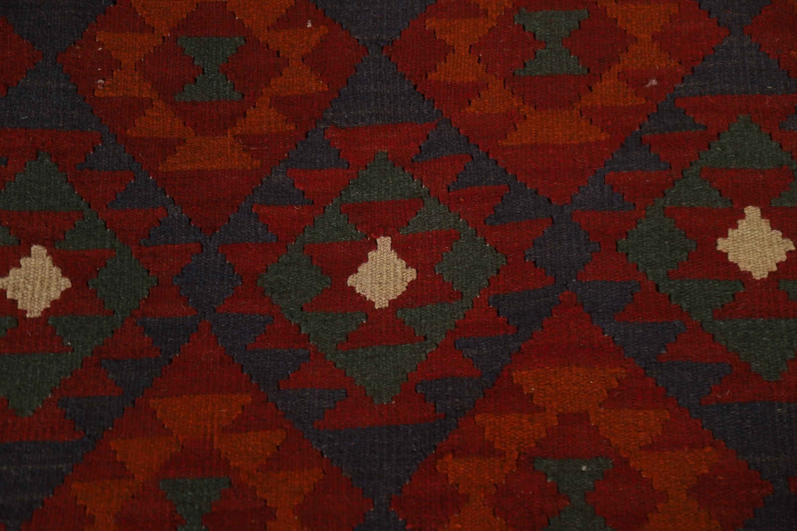 Tribal Traditional Geometric Kilim Area Rug Reversible Hand-Woven Carpet 7’x10′