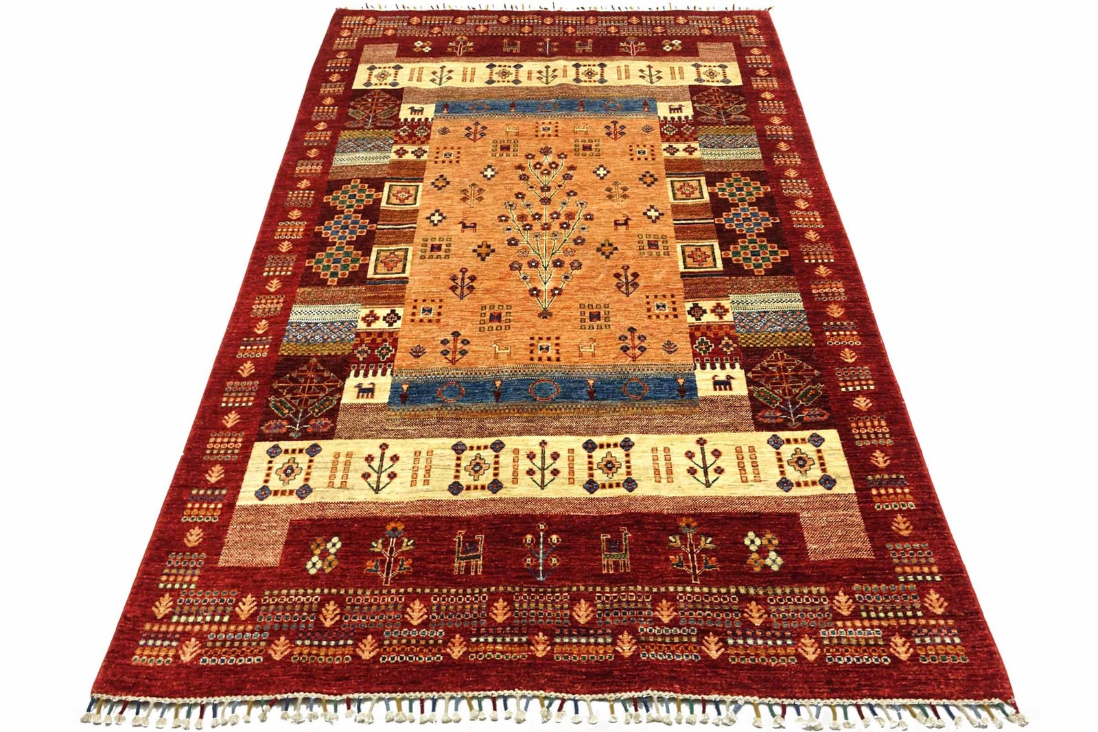 Afghan Ziegler Khorjin Carpet Hand-knotted 170×240 Red Border Wool