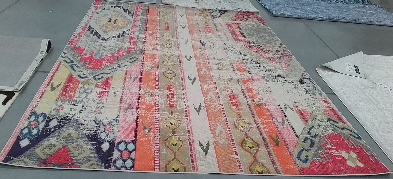LIGHT GREY / MULTI 9′ X 12′ Back Stain Rug, Reduced Price 1172759813 MNC222G-9