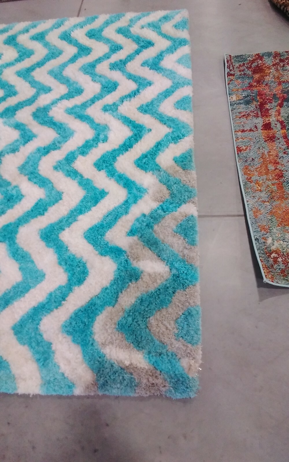 IVORY / BLUE 8′ X 10′ Stained Rug, Reduced Price 1172700511 BSG320G-8