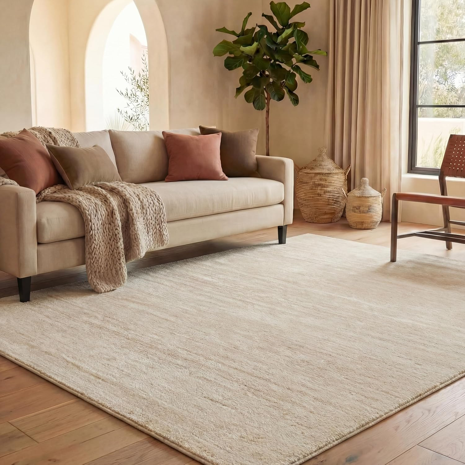 SAFAVIEH Area Rug 8X10 – Adirondack Collection – Large – Champagne & Cream, Mode