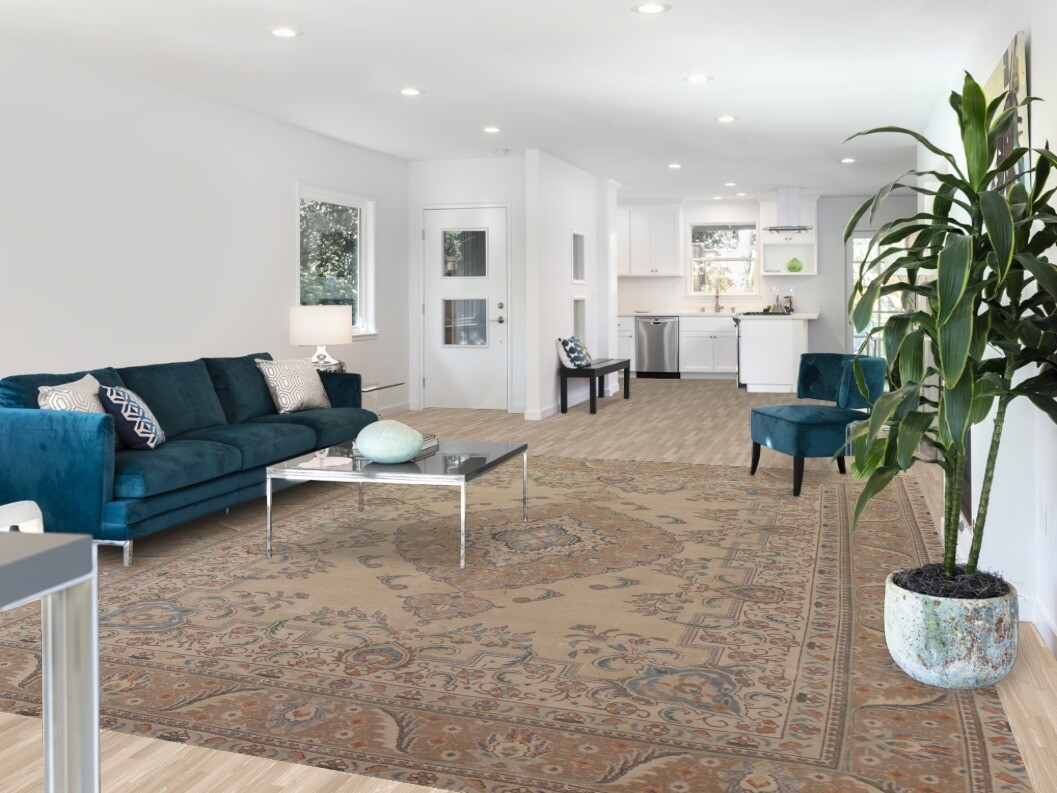 Distressed Traditional Area Rug 10×13 ft Hand-knotted Wool Living Room Carpet
