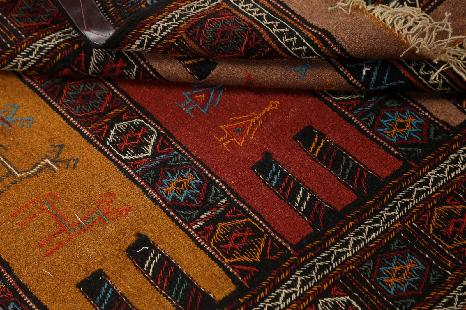 3×6 Geometric Nomad Sumak Kilim Area Rug Hand-woven Oriental Traditional Carpet