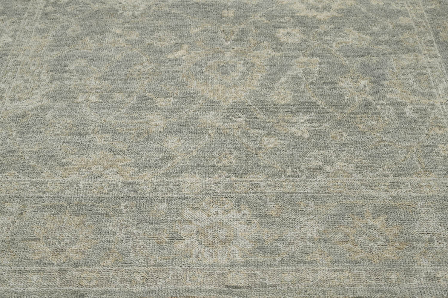 7’4”x9’9″ Moss Hand Knotted Traditional Oushak Wool Oriental Area Rug