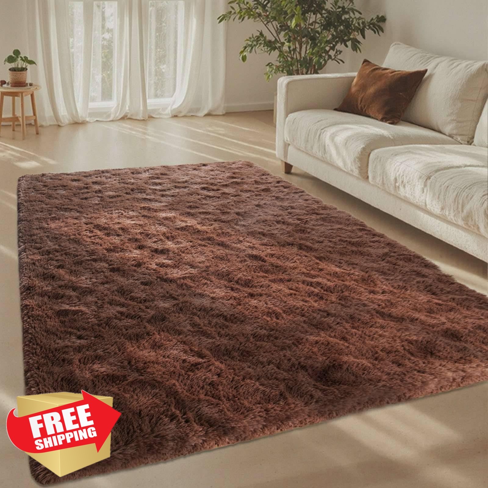 LòutiRoot Home Dark Brown Rug 4’x6′