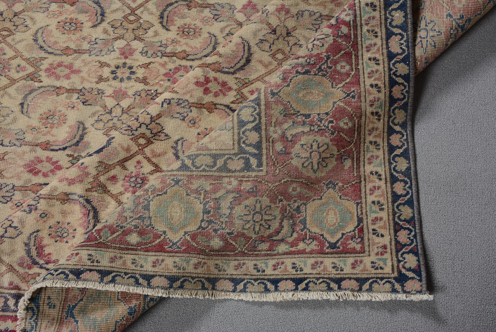6,3×9,4 ft Turkish Rug, Large Vintage Rug, Red Floral Rug