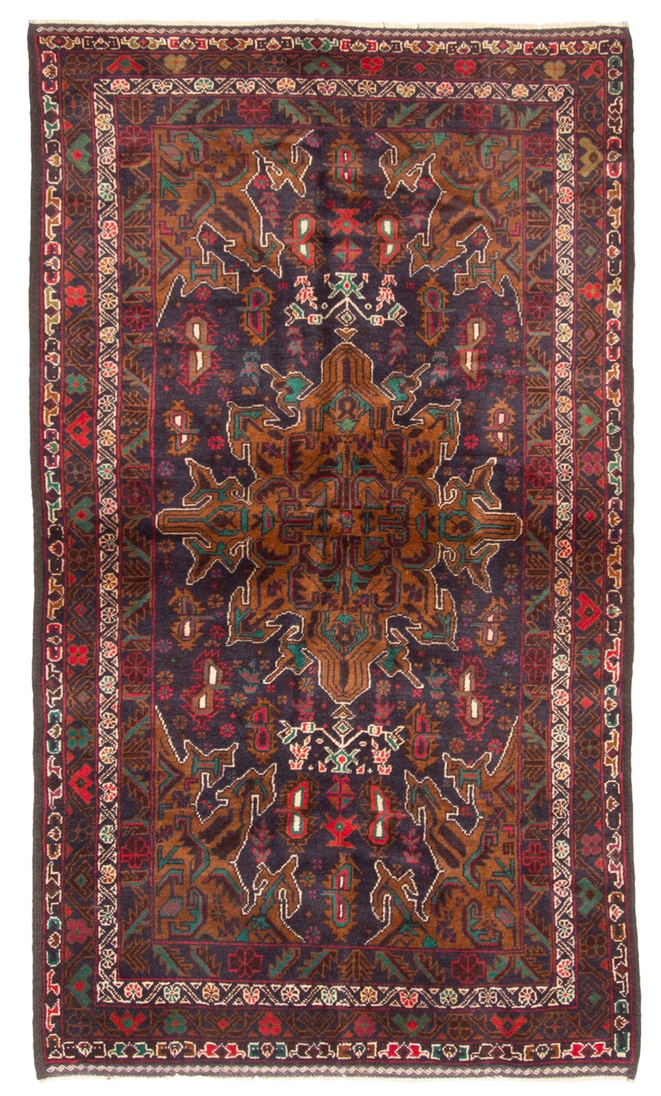 Vintage Hand-Knotted Carpet 3’8″ x 6’8″ Traditional Oriental Wool Area Rug