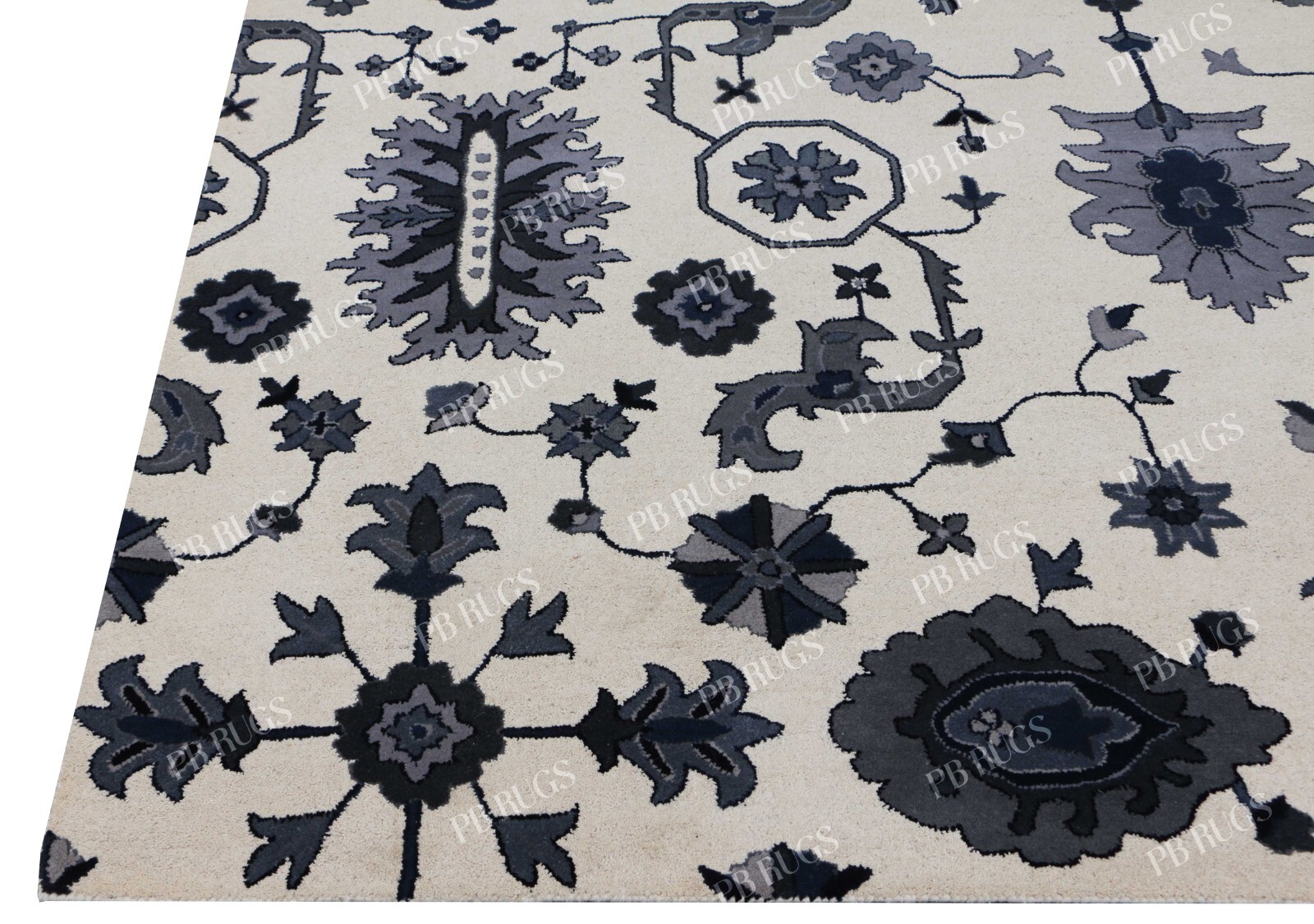 Juno White Handmade Oriental Traditional Woolen Area Rugs