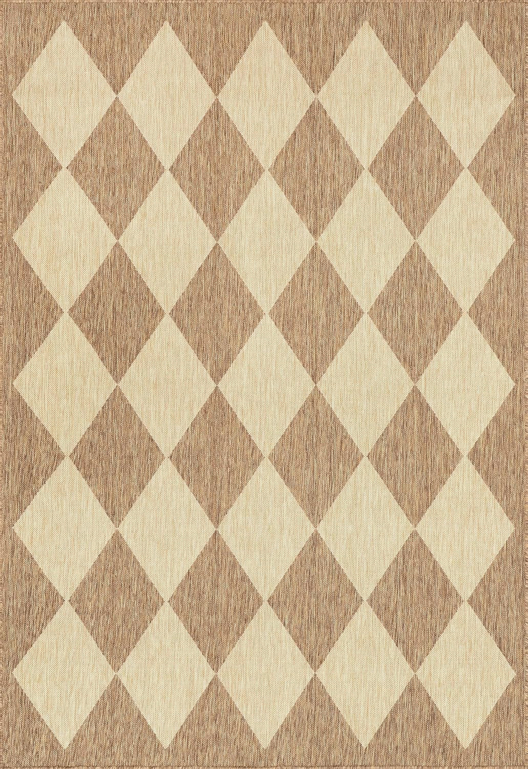 Outdoor Performance Collection Sabina Brown/Ivory, 8′ X 10′, Soft and Cozy, High
