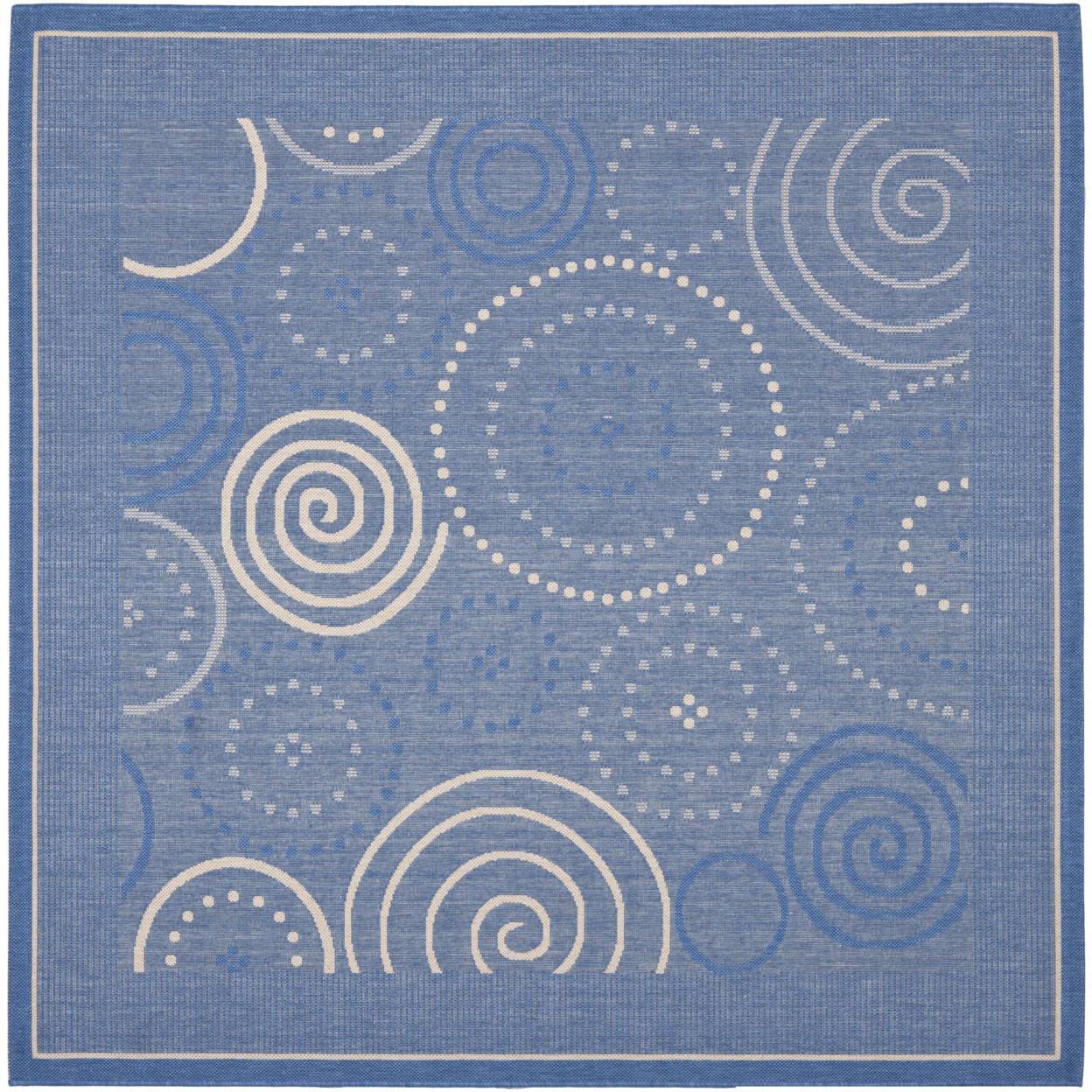 SAFAVIEH Outdoor CY1906-3103 Courtyard Blue / Natural Rug