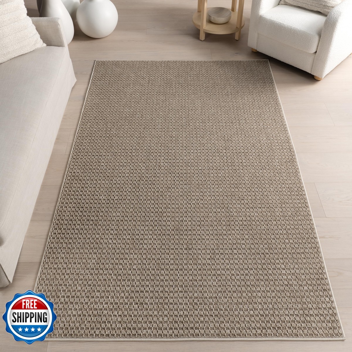 Nuloom Jazmin Neutral/Beige 65 X 9 Solid Woven Soft And Textured High Traffic