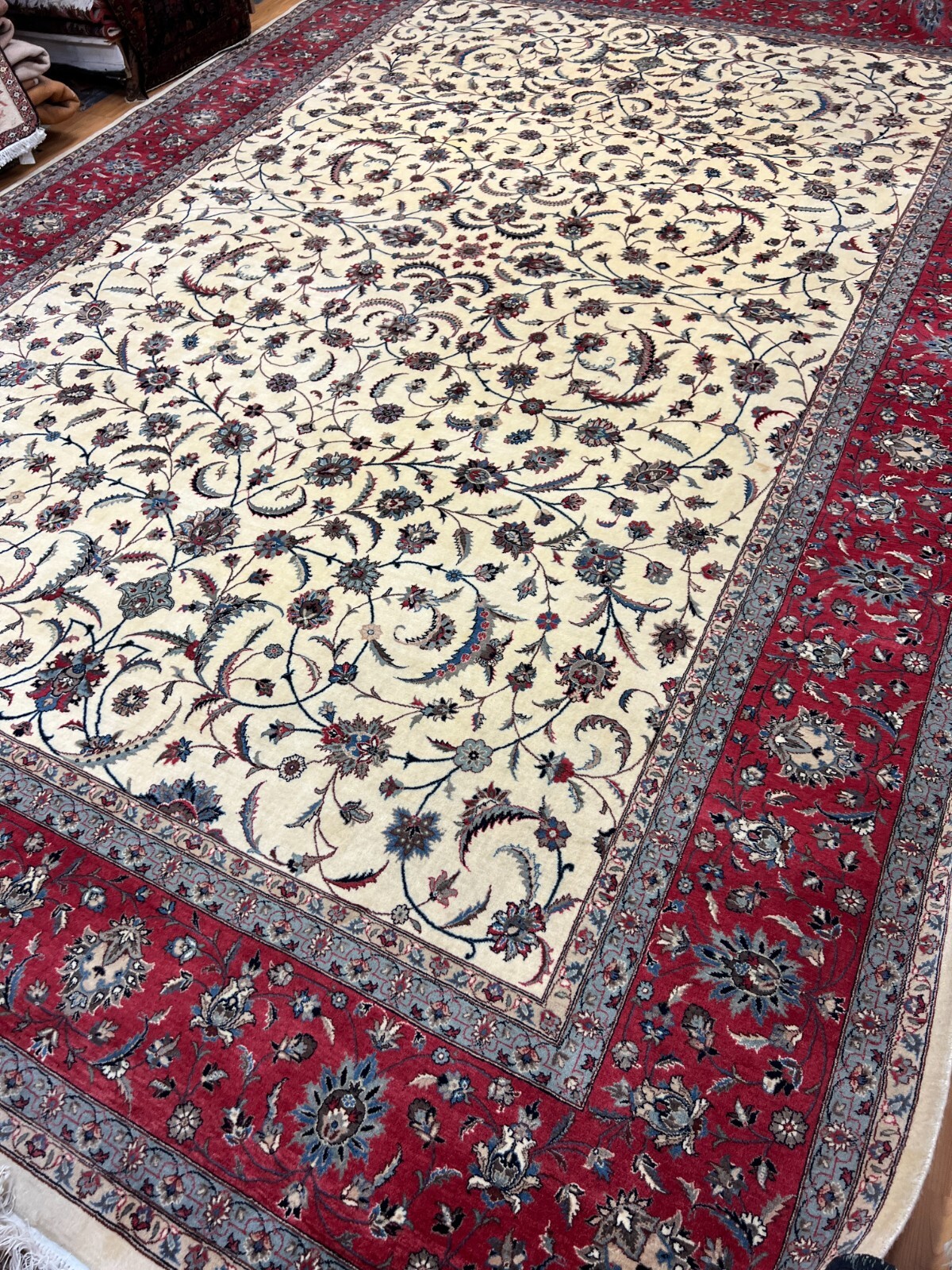 10’1″ x 14’10” Pakistani Tab riz Oriental Rug – Full Pile – Hand Made – 100% Woo