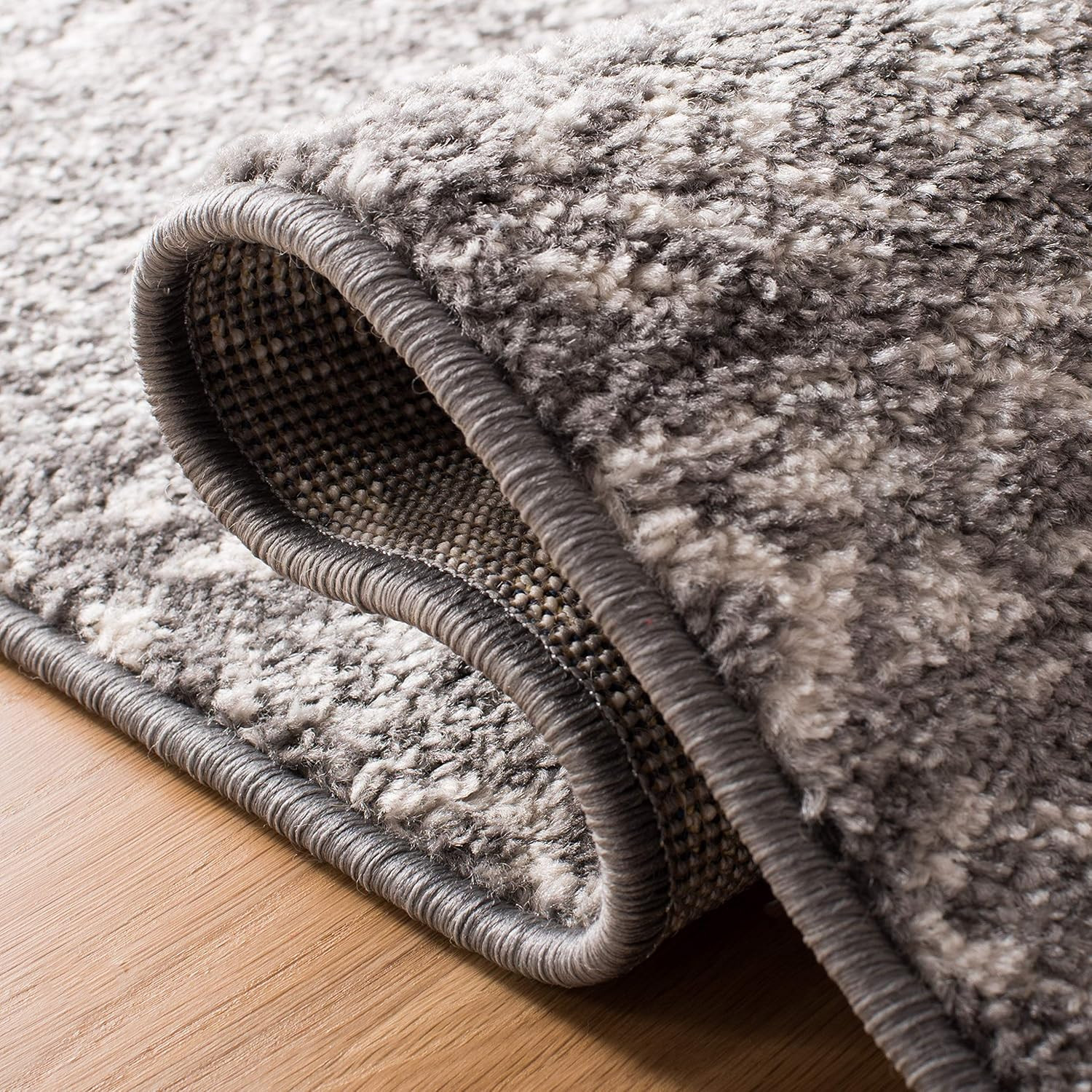 Area Rug 9X12 – Tulum Collection – Large – Dark Grey & Ivory, Moroccan Boho Dist
