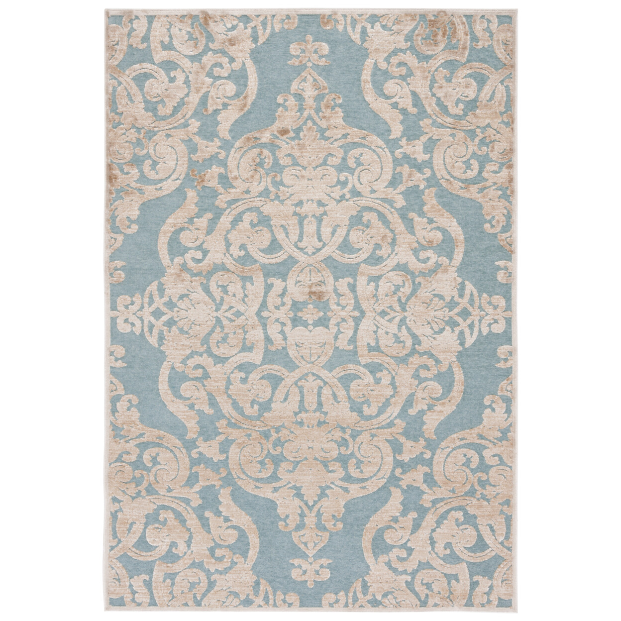 SAFAVIEH Paradise Collection PAR348-3470 Stone / Aqua Rug