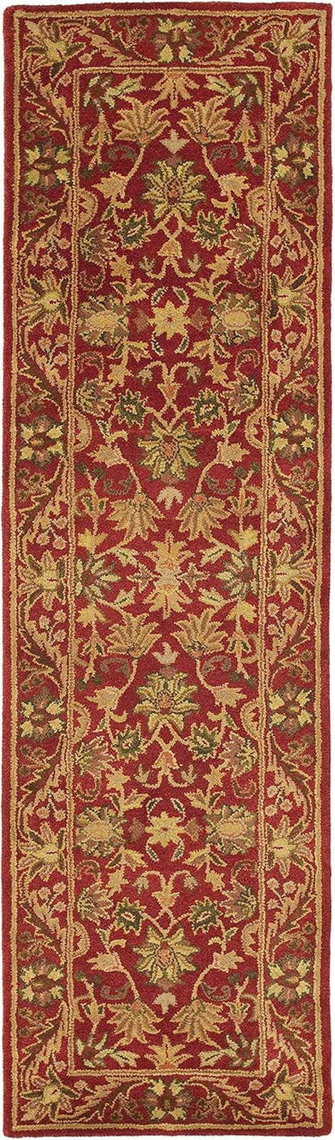Handmade Oriental Runner Rug 2’3″ x 8′ – Red Wool for High Traffic Areas