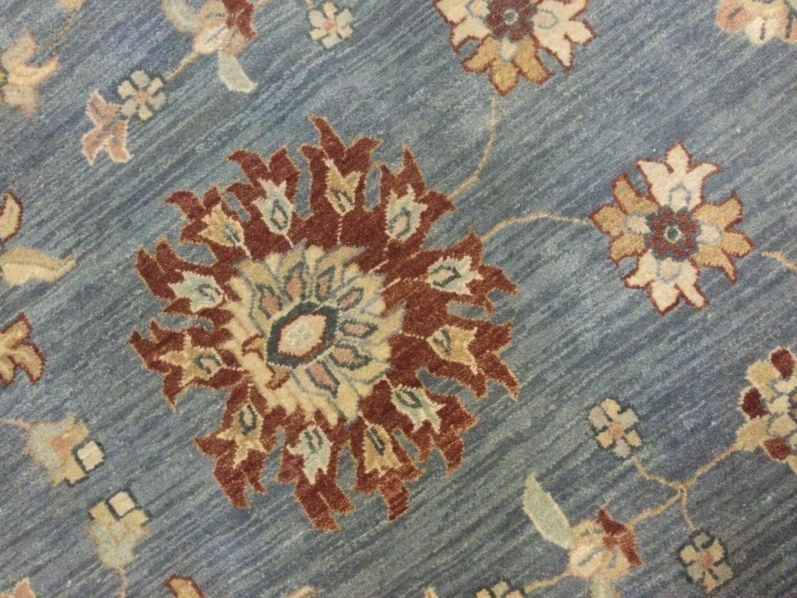12’ X 18’ Light Blue Beige Ziegler Hand Knotted Large Oriental Rug Oversized