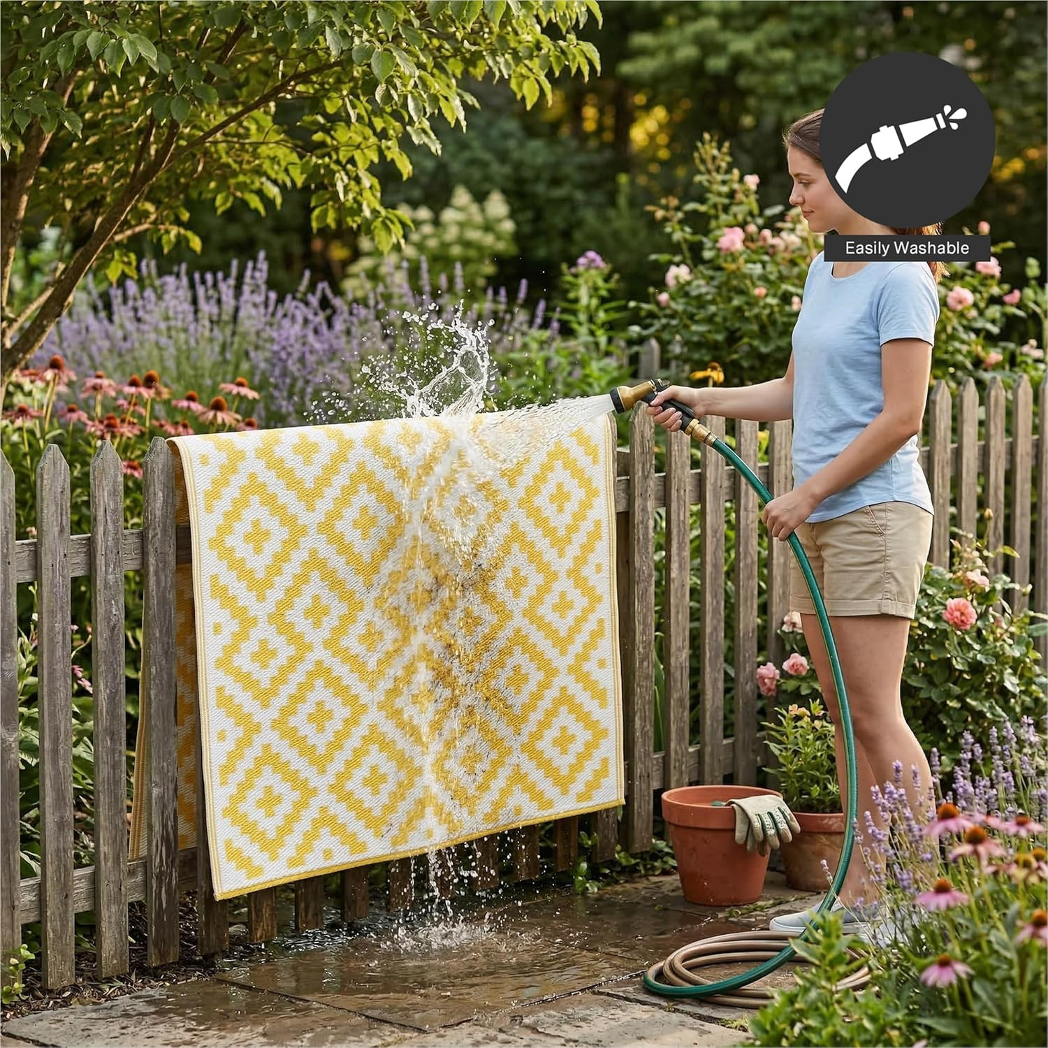 Outdoor Rug – Waterproof, Fade Resistant, Reversible – Premium Recycled Plastic