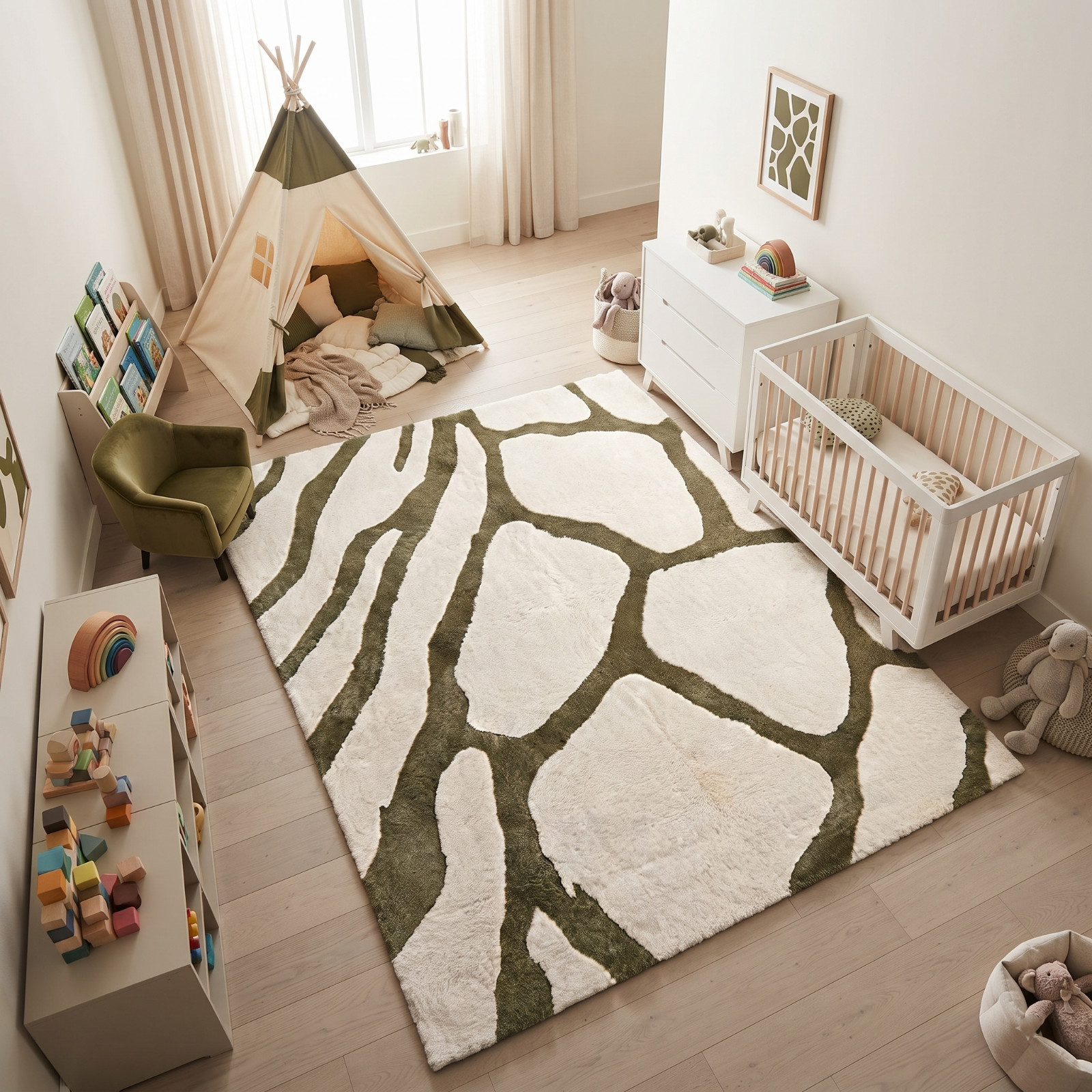 Hand Tufted Rug Modern Abstract Wool and Silk Bathroom Living Room 8×12 Carpets