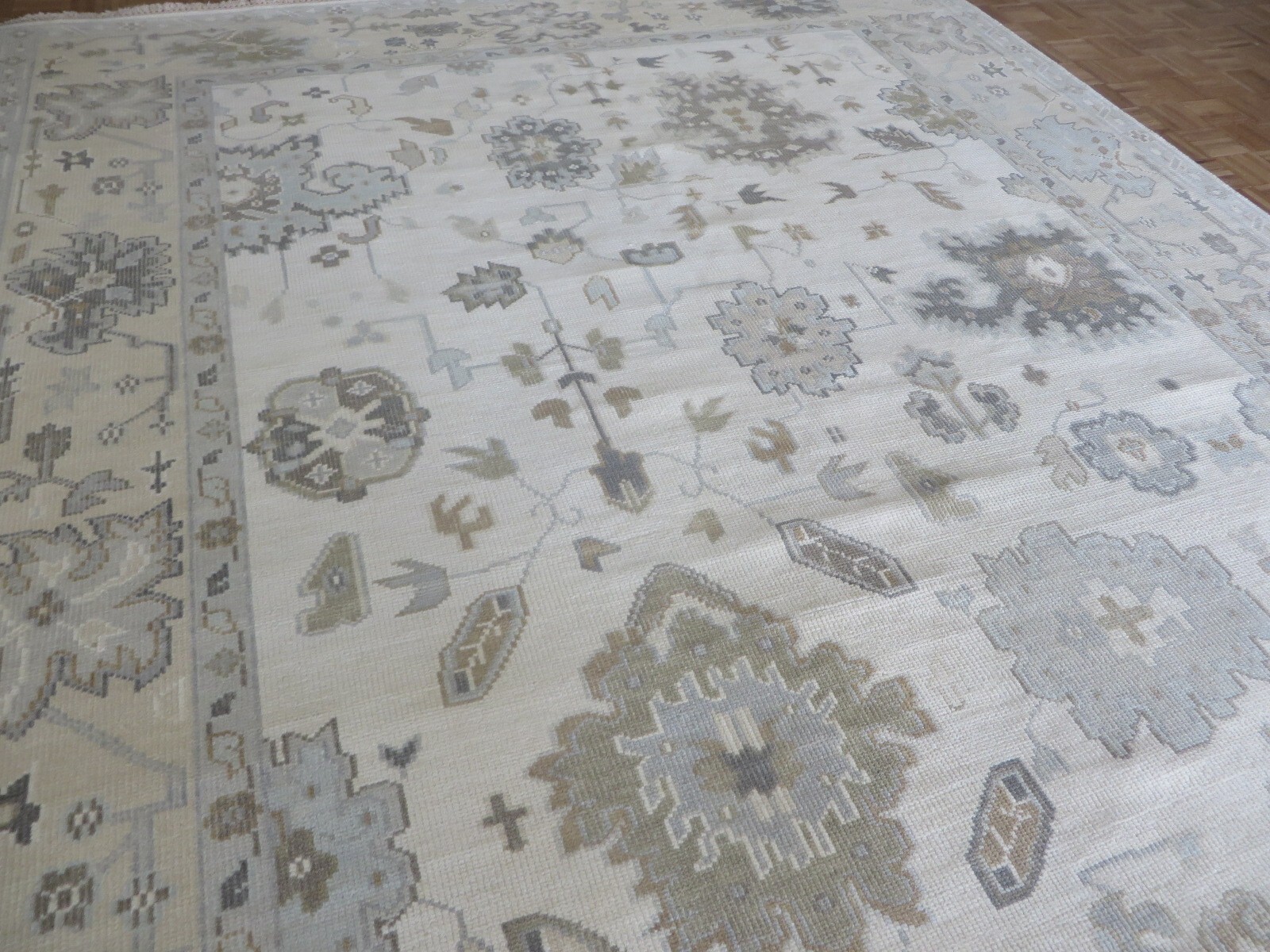 9’11 x 13’9 Hand Knotted Ivory Sultanabad Oushak Oriental Rug G15277