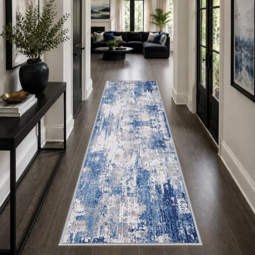 Washable Area Rugs 2’x8′ Non-Slip Modern Abstract Soft for Living Room