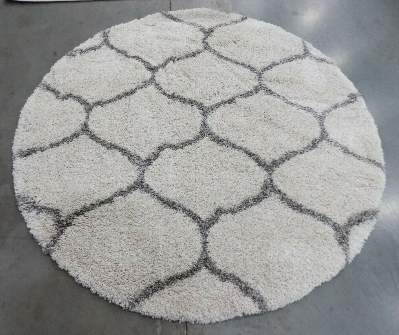 IVORY/ GREY 5′ X 5′ Round Loose Threads Rug, Reduced Price 1172584156 SGH280A-5R