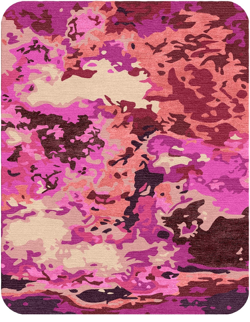 Berry Fusion Hand Tufted | Wool & silk modern area rug for living room bed room