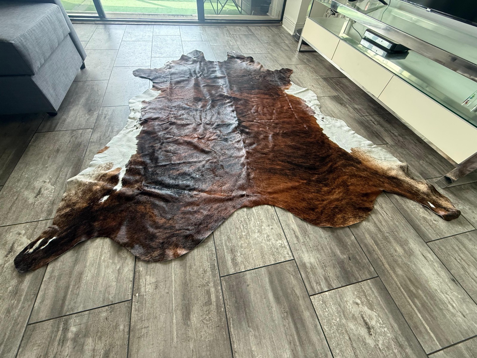 Cowhide Rug Belly White 77″x78″ (6.4×6.5 ft) | Premium Quality Hide #B2