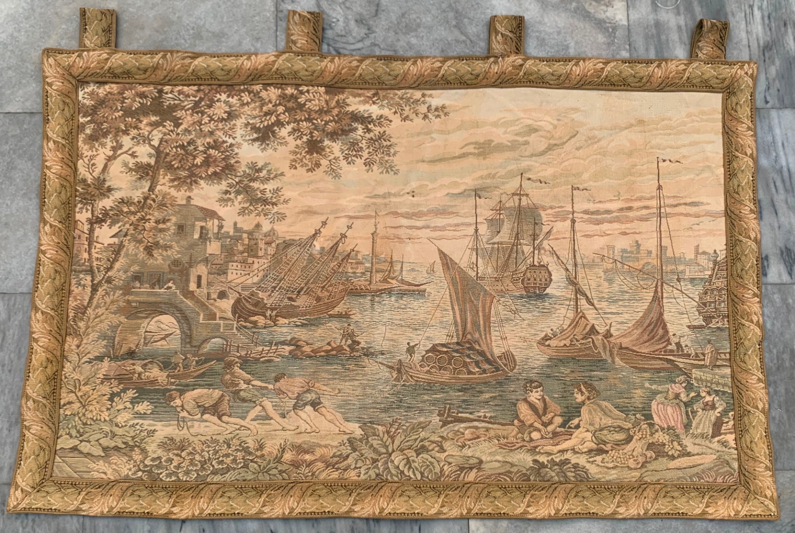 Vintage Tapestry, French Tapestry Sea side view Tapestry Home Decor 2x4ft