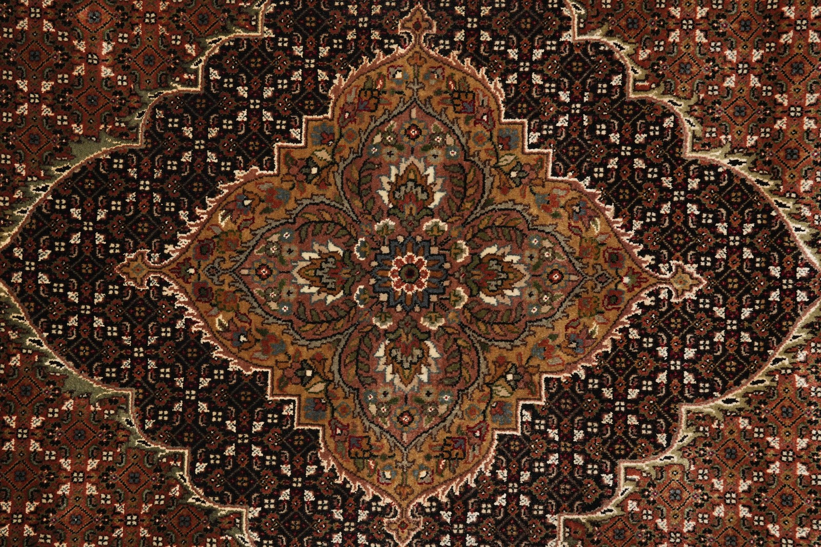 8.1 x 10 Rust Mahii Tabriiz High Quality Handmade Wool And Silk Rug #F-4462