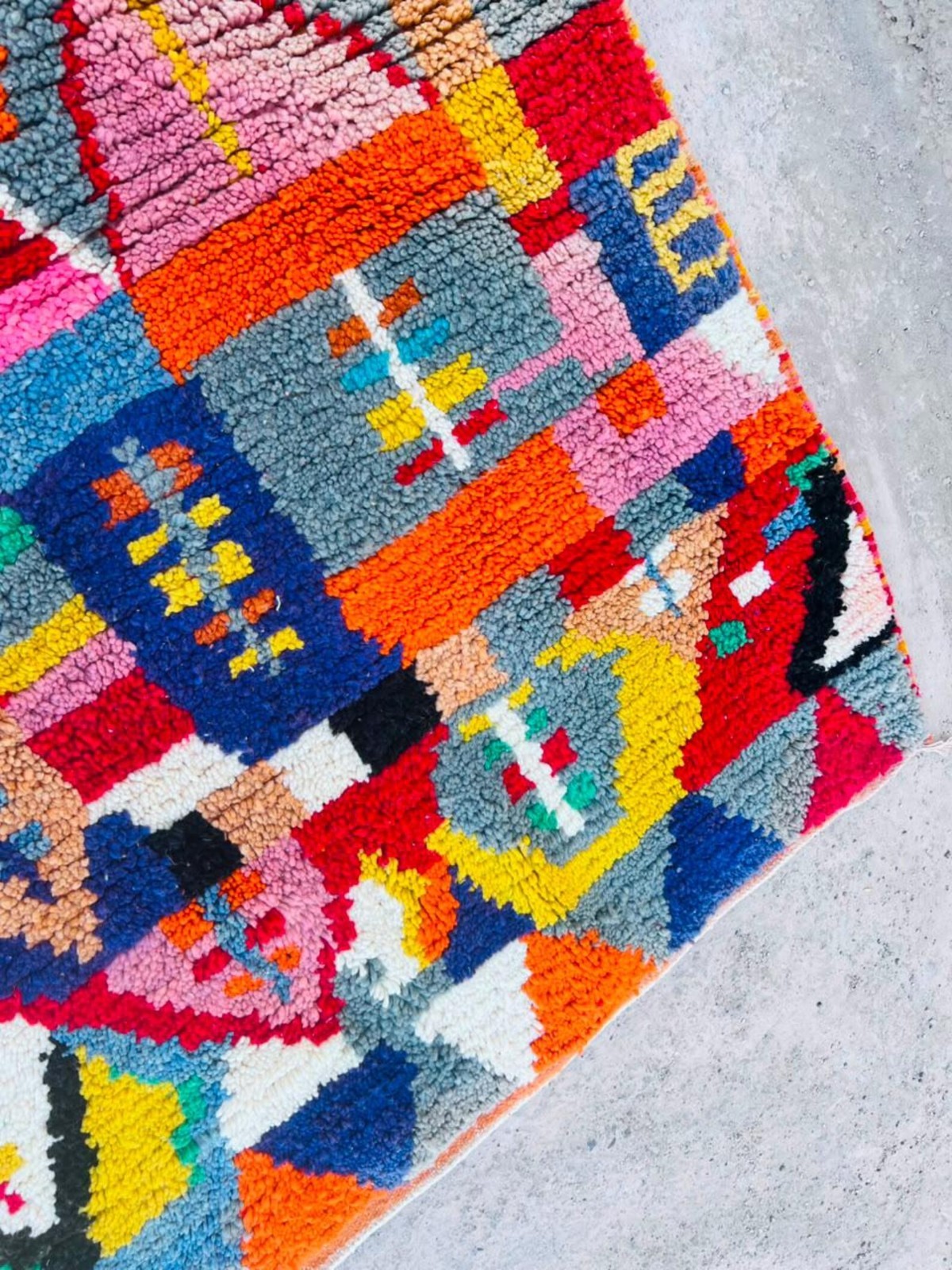 Hand Knotted Moroccan Rug Authentic Wool Berber Rug Design Handmade Carpet Rug