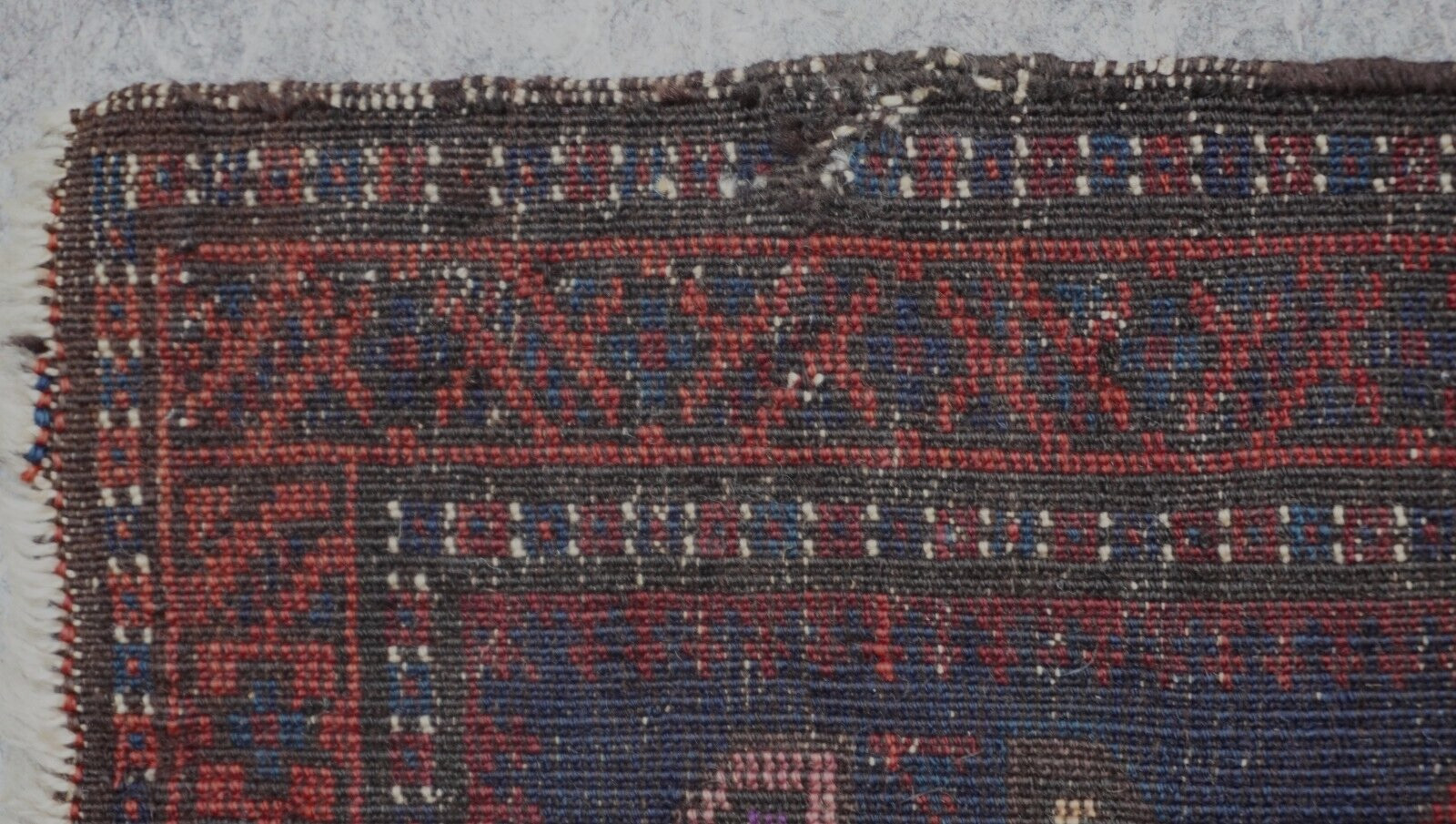 Antique Blue Baluchh Bag-Face Hand Knotted Wool Tribal Rug 21″ x 20″ inch