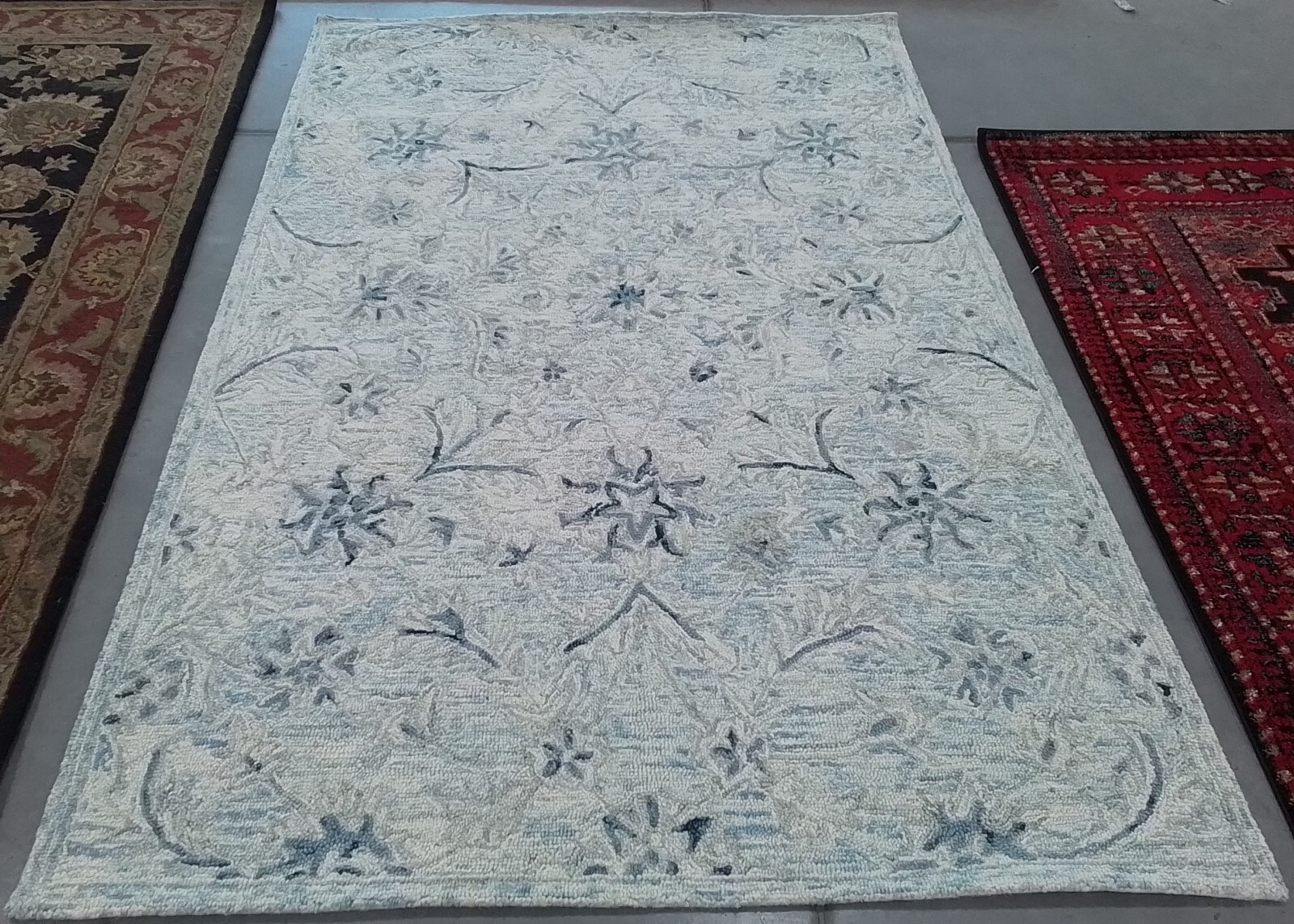 LT BLUE / IVORY 5′-0″ x 8′-0″ Back Stain Rug, Reduced Price 1172773539 MLP506M-5